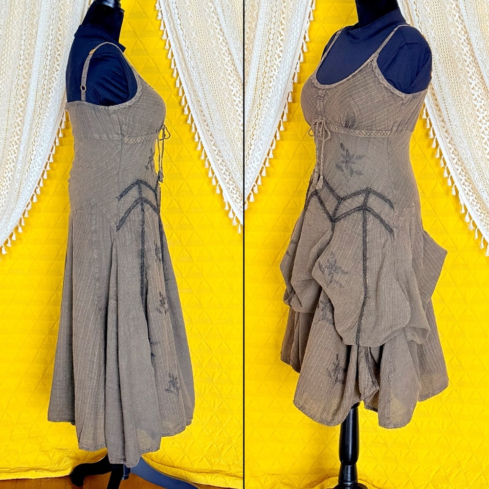 Scully Boho Cottagecore Hippie Western 100% Cotton Flowy Midi Dress Size S - Picture 3 of 16